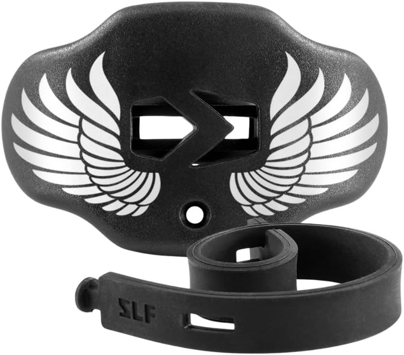 SLEEFS Football Mouth Guard - Youth Mouthguard with Strap - Lip/Teeth Protector Mouthpiece - No Boil - for Youth/Adults, Maximum Air Flow, for All Sports - Icarus Black - Image 1
